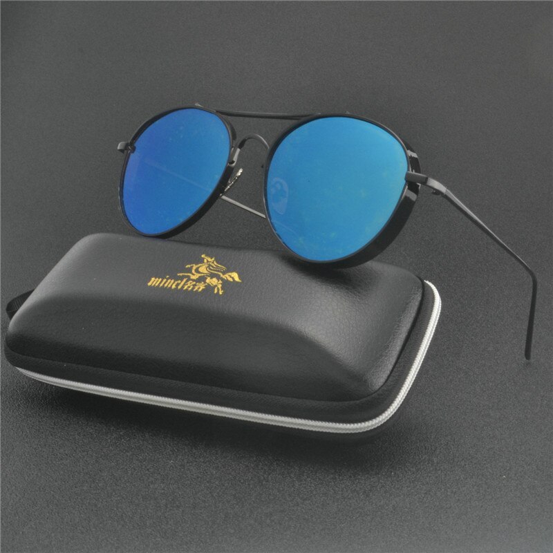 Gafas de sol redondas estilo punk para hombre , gafas de sol clásicas y ovaladas pequeñas para mujer, gafas negras Vintage Punk Unisex UV400 FML