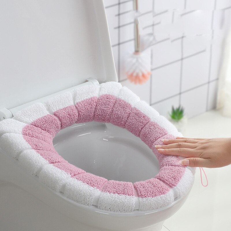 3 farver universal varm blød, vaskbar toiletsædebetræk måttesæt vinter nærskammel måtte sædekasse toilet lågbetræk tilbehør