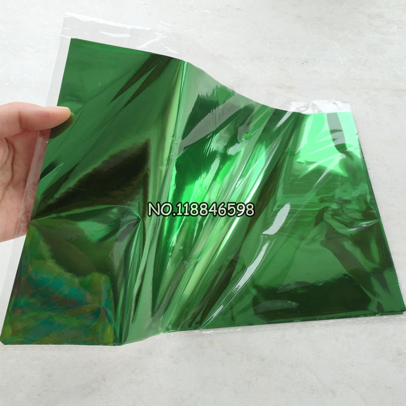 Papel de aluminio con estampado en para caja dura y Material plástico, Color verde A4, 20x29cm, 50 unids/lote