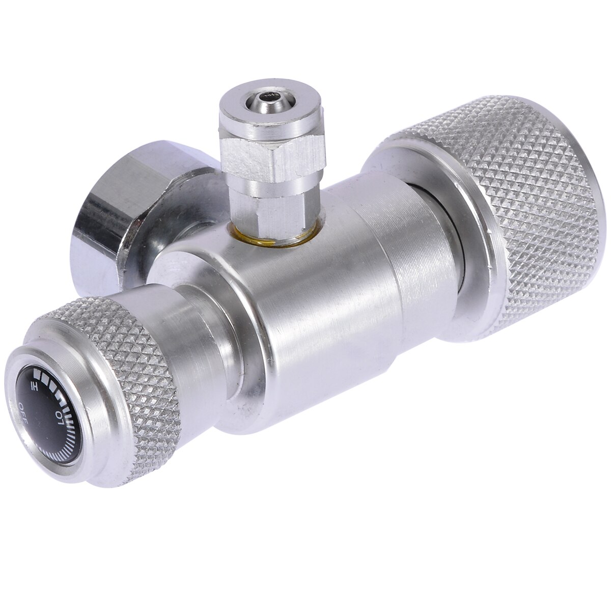 Manómetro regulador de CO2 para acuario, manómetro individual para peces, accesorio de aleación de aluminio plateado