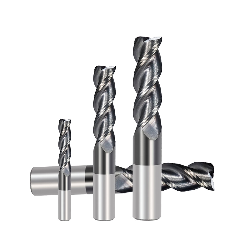 Xcan hårdmetall pinnfräs 1-12mm 3 räfflade änd fräs för aluminium koppar skärning super belagd cnc fräs fräs bit fräs