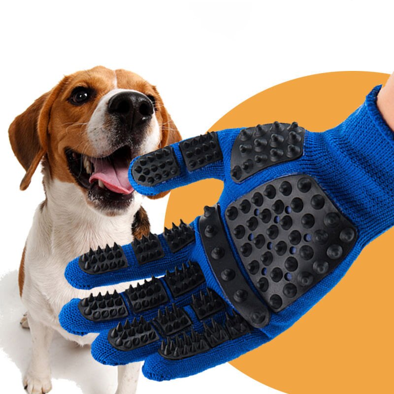 Katzen pflege handschuh Hunde Massage kamm Haustier handschuhe bat bürste für Katzen saubere Massage Haarentferner Bürsten Haustier bedarf