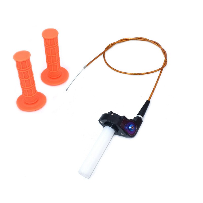 Handle Grip Motorcycle with 1/4 Quick Turn Throttle Dirt Pit Bike Motocross 7/8" Handlebar Hand Grips KTM CRF kayo Chinese bike: Blue-orange
