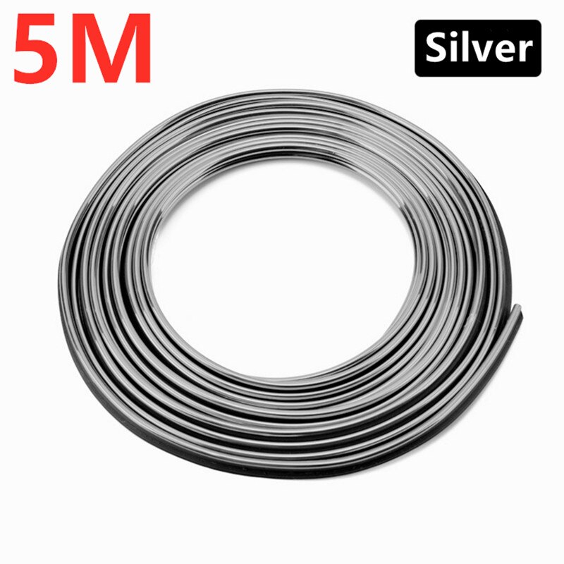 Tira embellecedora de puerta para automóviles, molduras decorativas de , tira decorativa, Color galvanizado, 5 M: Silver 5M