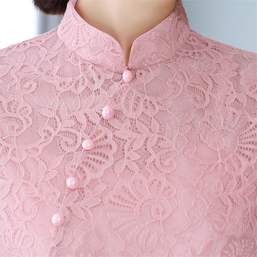 Aodai-vestido Qipao de Vietnam para mujer, ropa tradicional de encaje, Vestido largo de seda hasta la rodilla, novedad de verano, 2022