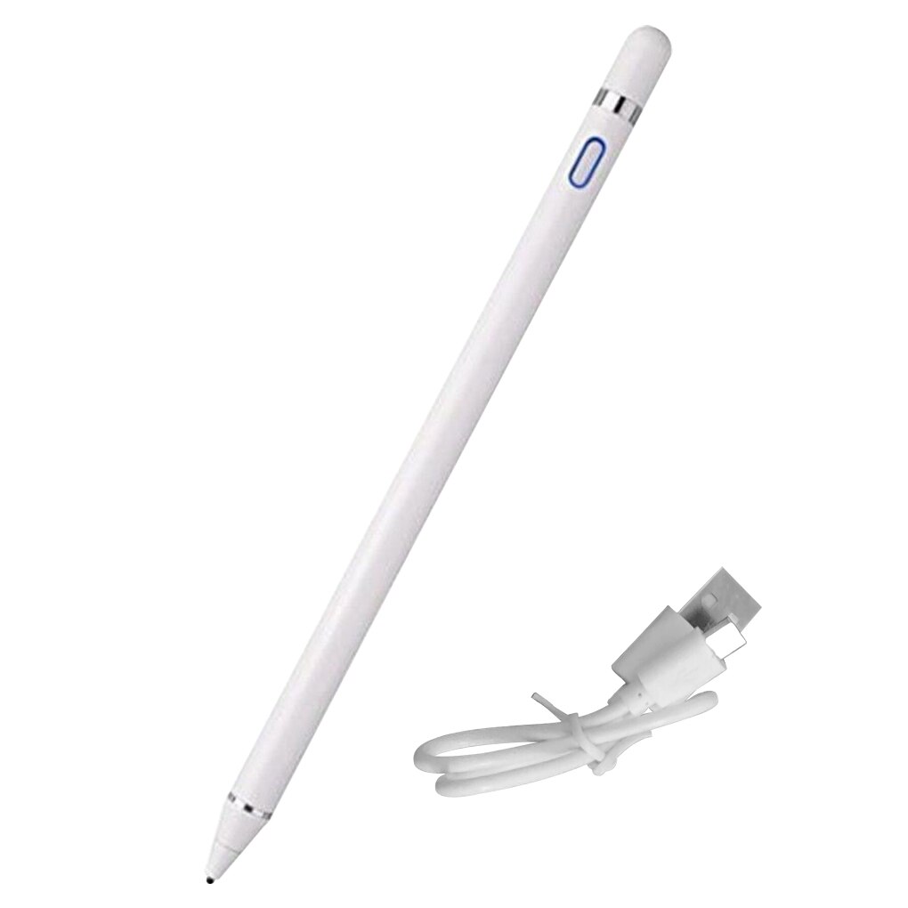 Universele Capacitieve Actieve Stylus Touch Screen Pen Smart Voor Ios/Android Ipad Telefoon Potlood Touch Tekening Tablet Smartphone: white