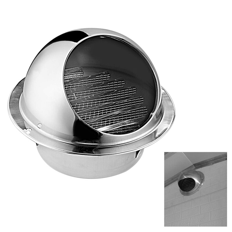 304 roestvrijstalen ventilatieroosters, ronde ventilatieroosters, wandventilatie-uitlaat 4 inch