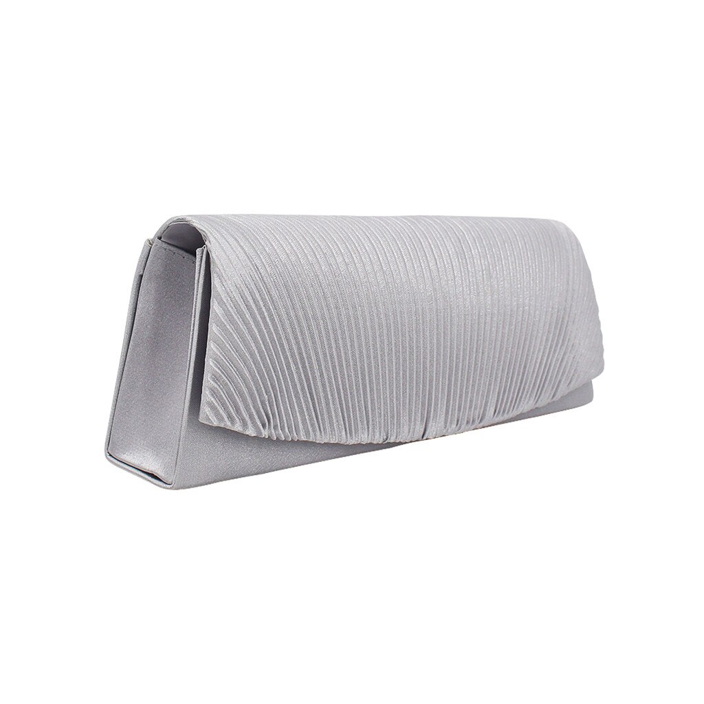Aelicy Vrouwen Ruches Minaudiere Avondfeest Telefoon Handtas Ontworpen Elegante Solid Hasp Hand Te Nemen Tas: Silver