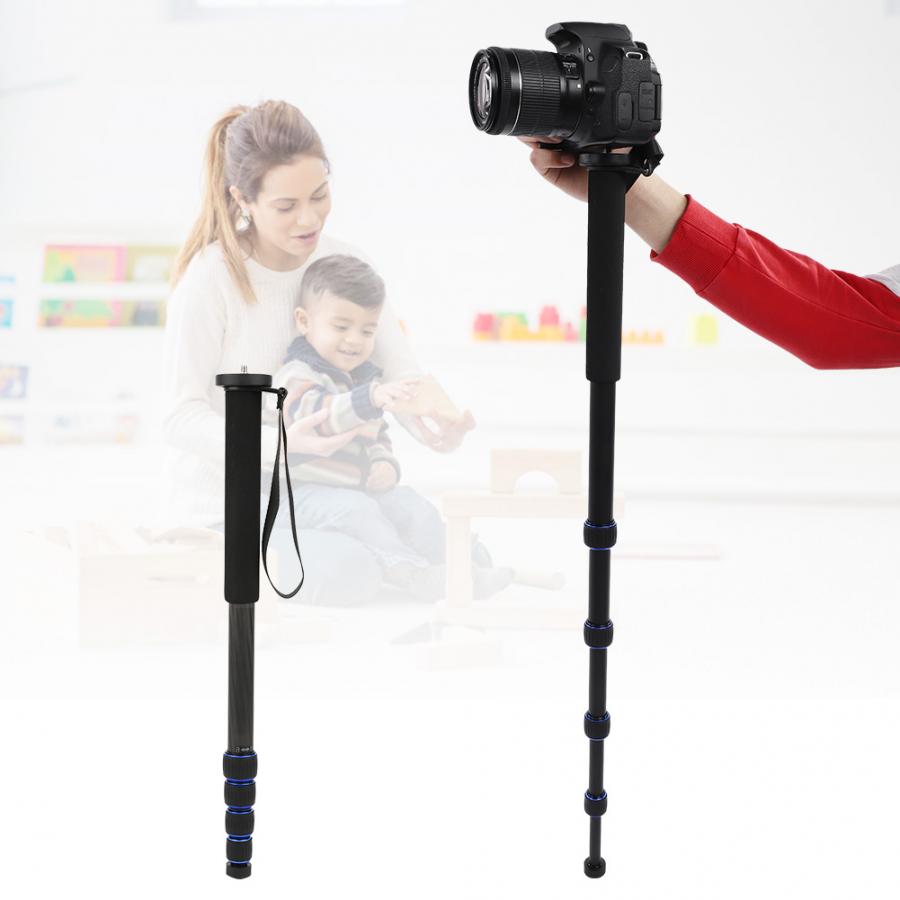 monopod C-222 Carbon Fiber Portable Outdoor Telescopic Monopod Tripod Mountaineering Cane for DSLR Camera tripode camara