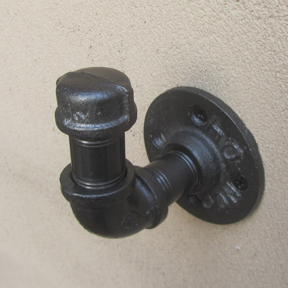 Teollisuus 1/2 &quot; kaikki asennettu metalliputki lakka pyyhekoukkuripustin retro urbaani rustiikki seinäkoukut kotibaari kahvila ravintola sisustus