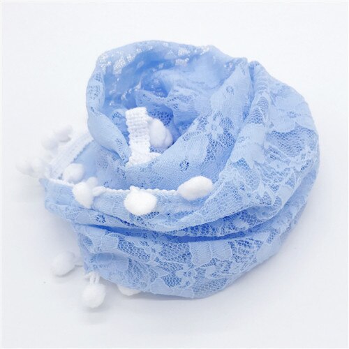 Accessoires de photographie pour -nés | Couverture florale en dentelle, avec glands, accessoires Photo pour bébés, 40cm x 40cm: Light blue