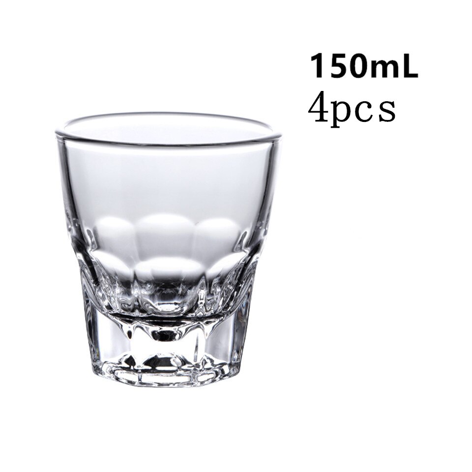 4pcs Transparent Crystal Glass Cup for Whiskey Wine Vodka Bar Club Spirits Wine Glass Cup Beer Wine Glass Brandy Cup: A10