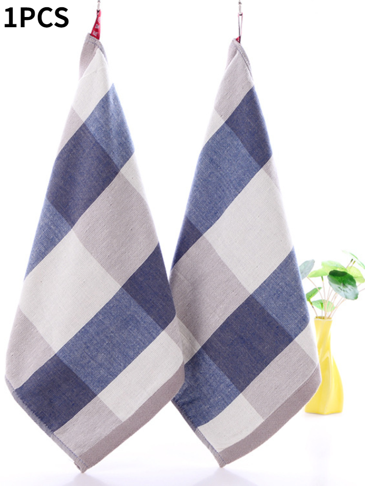 British large square towel absorbent soft adult hand towel gauze square towel: Blue