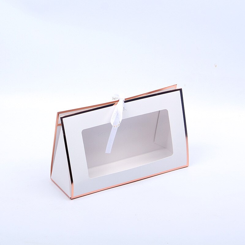 Kraft Paper Flower Box Flowers Arrangement Bag Folding Hollow Flower Boxes Hand Box Cardboard Floral Packaging Bags: White