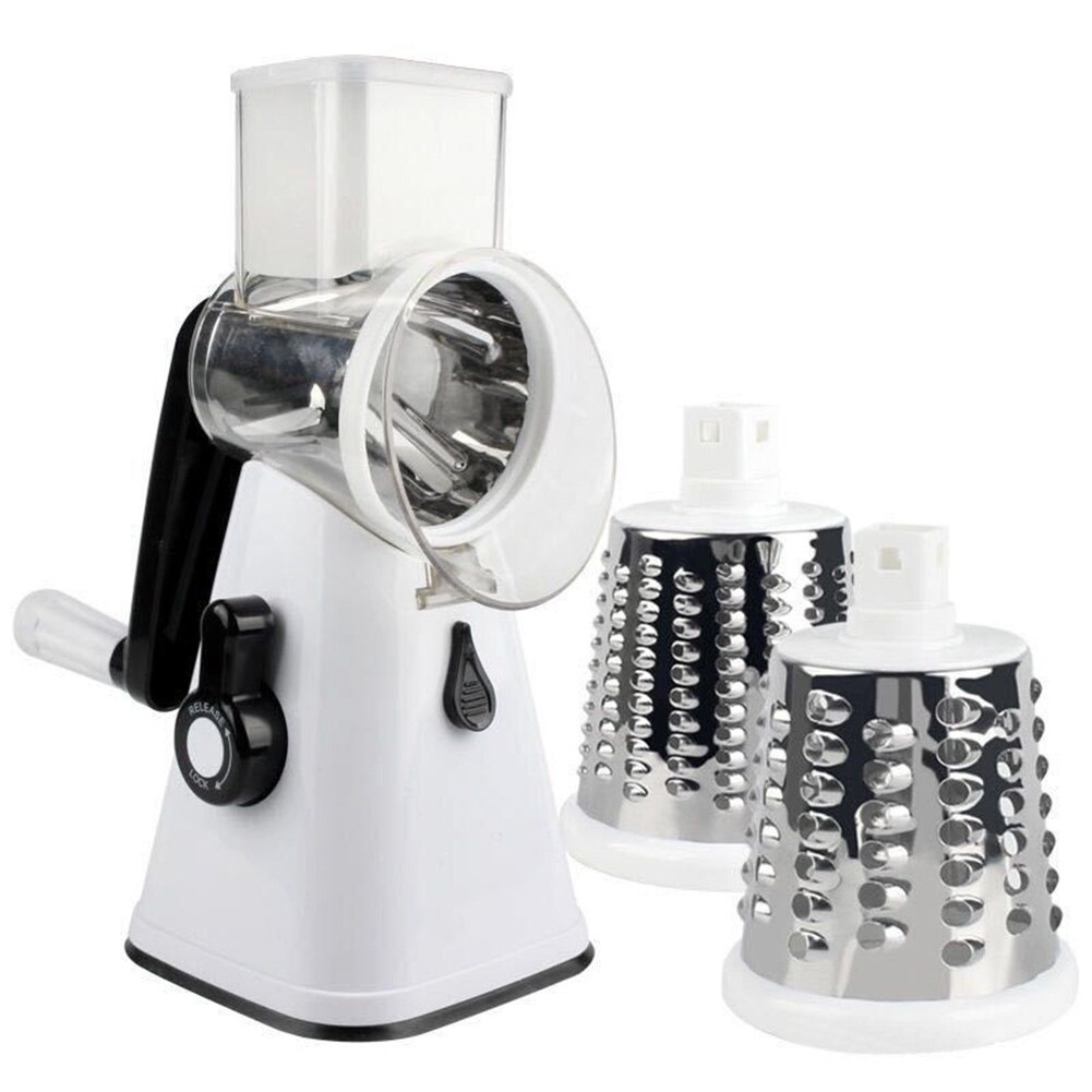 Multifunctionele Manual Groenten Slicer Fruit Cutter Roller Aardappelen Wortel Shredder Keukenmachine Praktische Keuken Gadget Tool: White