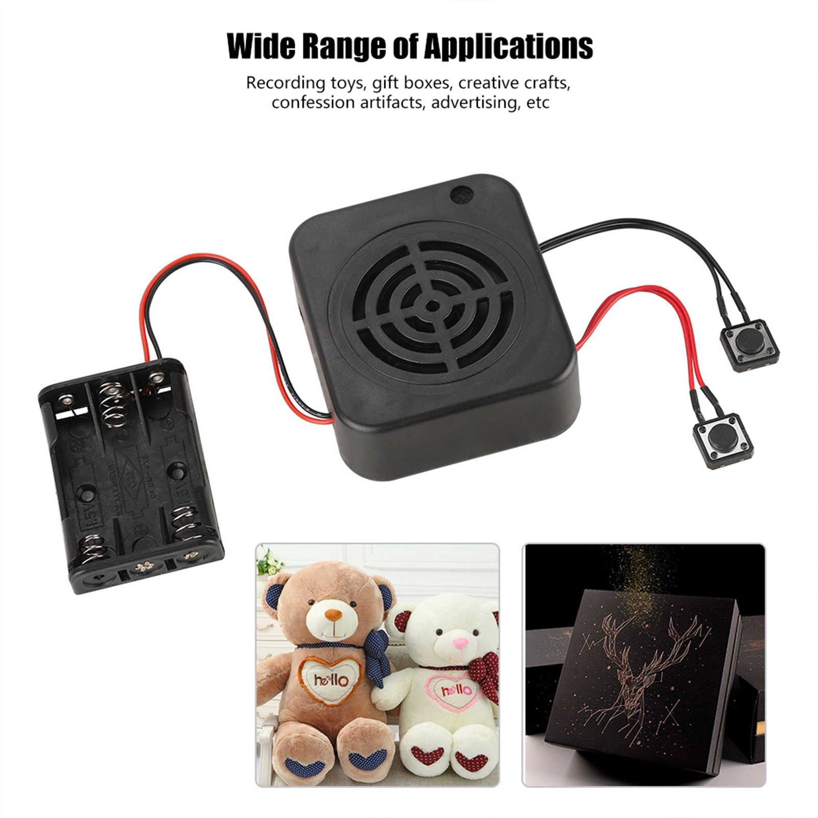 3w DIY Sprach aufzeichnung sbox Nachrichten Kasten Modul klarer Klang für Stofftiere/beschreibbare Klang Kasten DIY Aufnahme modul