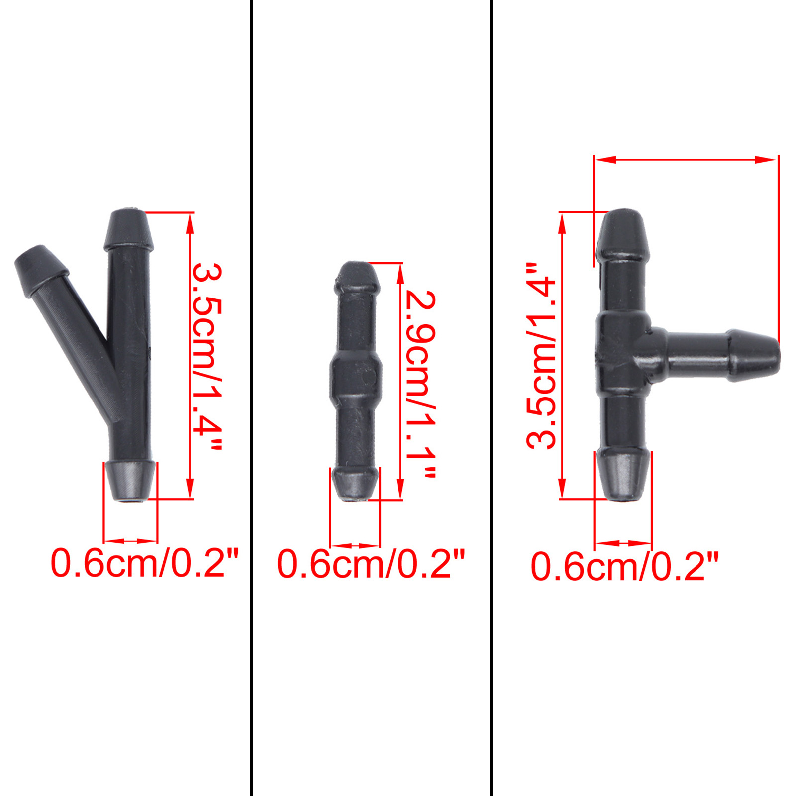 Voorruit Voorruit Ruitenwisser Water Benzine Washer Spray Jet Nozzles Tube Connector T Rechte Tee 3 Way Y Stuk Universele