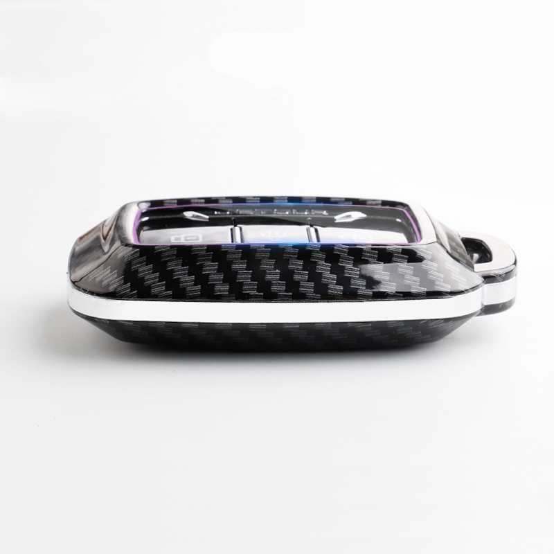 Chery Carbon Fiber Abs Key Case Voor Jetour X70 X90 X95 3 Knoppen Smart Remote Fob Cover Sleutelhanger Protector Bag