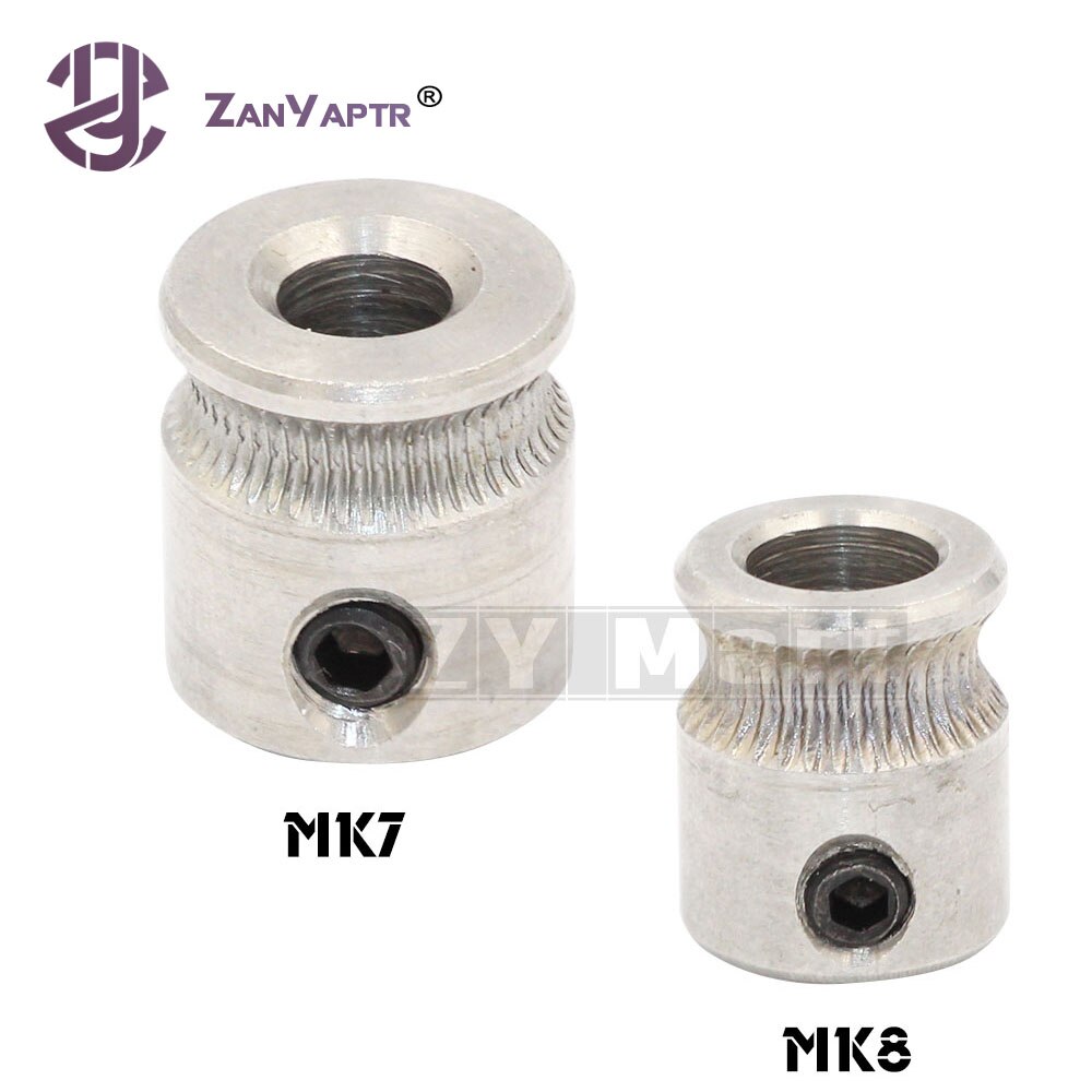 MK8 / MK7 Extruder Drive Gear Bore 5mm For 1.75mm and 3.0mm Hobbed Gear For Makerbot Reprap Mendel Stainless Steel