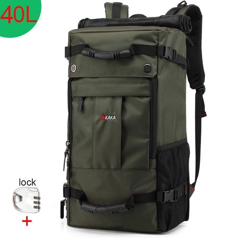 KAKA 50L Wasserdichte Reise Rucksack Männer Frauen Multifunktions 17,3 Laptop Rucksäcke Männlichen draussen Gepäck Tasche mochilas Beste: Amy Grün 40L