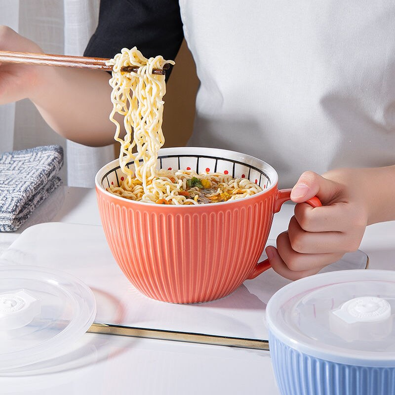Ramen Bowl Set, Japanse Ramen Noodle Bowls Met Deksel Lepel, Grote Ramen Bowl Set, Japanse Ramen Noodle Bowls Met Deksel Lepel, Grote