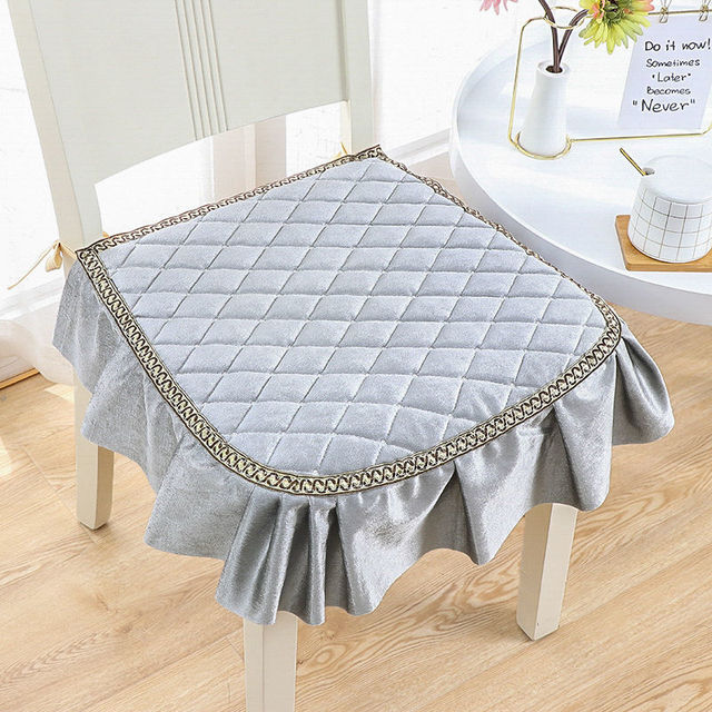 Thicken Non-slip Dining Chair Cushion Horseshoe-shaped Soft Seat Mat Restaurant Office Chair Mat Stool Pad Winter Plus Velvet: style E-2