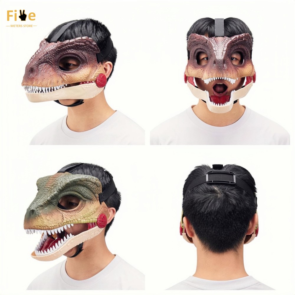 Grappige Dinosaurus Masker Dino Masker Bewegende Kaak Halloween Masker Realistische Dinosaurus Hoofd Mondmasker Beweegbare Partij Cosplay Rekwisieten