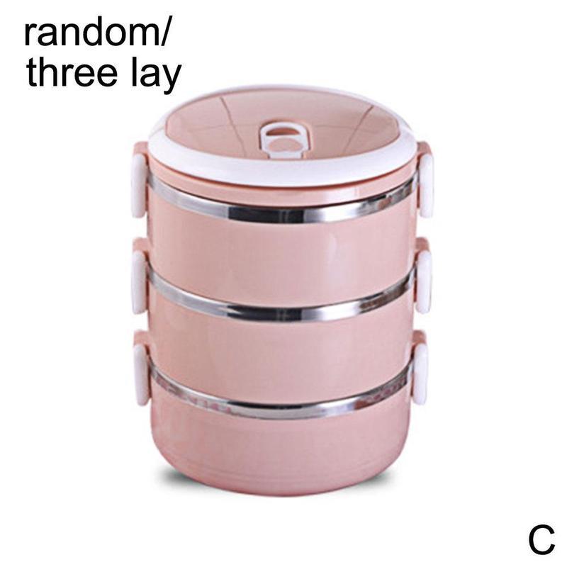 Lunch Box Bento Stainless Steel Leakproof Lunch Container 1/2/3/4 Layers Insulated With Bag Storage Container Food T8C8: 3 layers