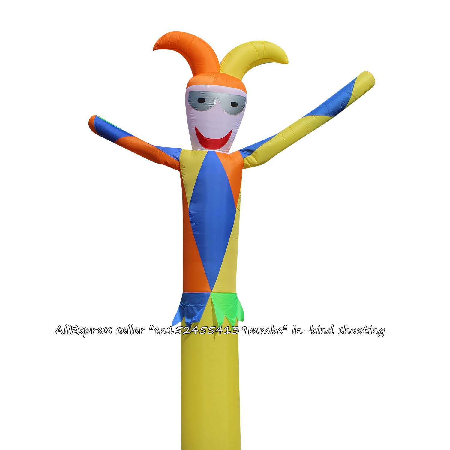 Luft Tänzer Himmel Tänzer Aufblasbare Rohr Grün Clown tanzen Marionette Wind Aufblasbare Werbung federnd für 18 ''Gebläse Gelb Clown