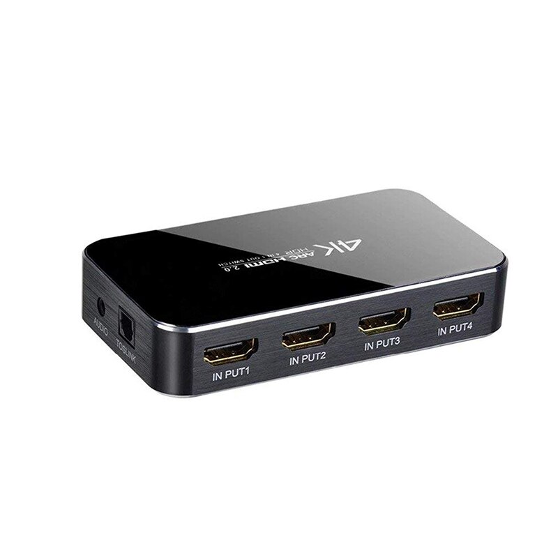 HDMI Switch 4K@60Hz 4 in 1 Out with o Optical/Remote Control, HDMI Splitter with o Extractor Support ARC: Default Title