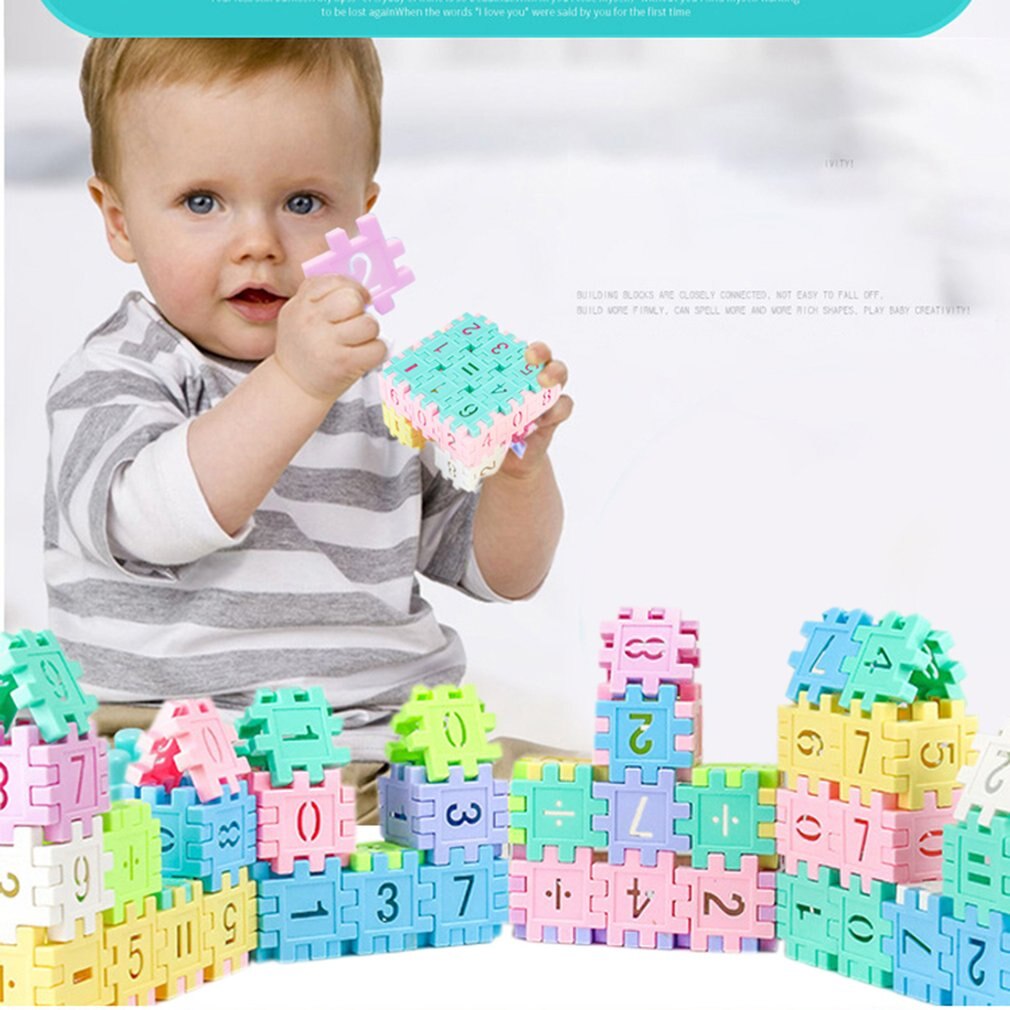 68/50 Pcs DIY Building Block Educational Toys For Boys Girls Toddlers Up Safe Fastened Toy House Villa Building Toys