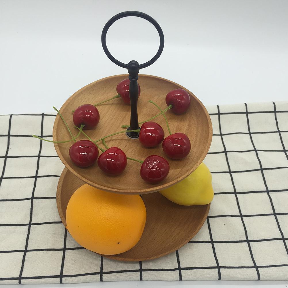 Plateaux de présentoir à gâteau en bois à deux niveaux de Style européen parfaits pour les aliments de fête Desserts Cupcakes biscuits bonbons fruits