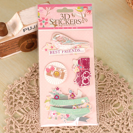 Flower Scrapbooking Stickers Handmade 3D Decorative Stickers For DIY Album,Kids Craft Stickers: Number 02