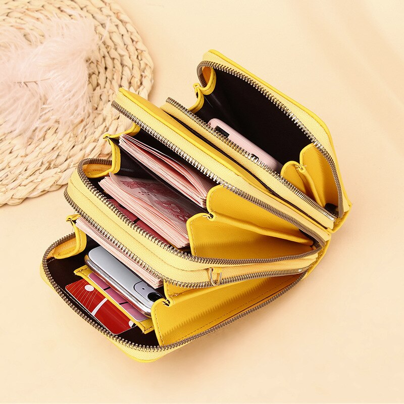 Small Shoulder Bag For Women Large Capacity Phone Pocket Card Purse Pu Leather Ladies Crossbody Bags Female Messenger