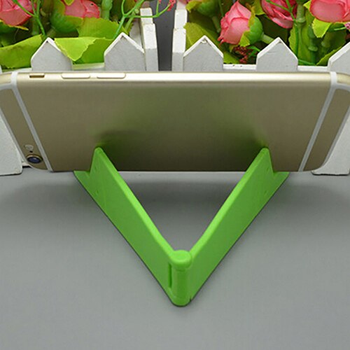 V-Shaped Universal Foldable Mobile Cell Phone Stand Holder for Smartphone & Tablet Adjustable Support Phone Holder: Green