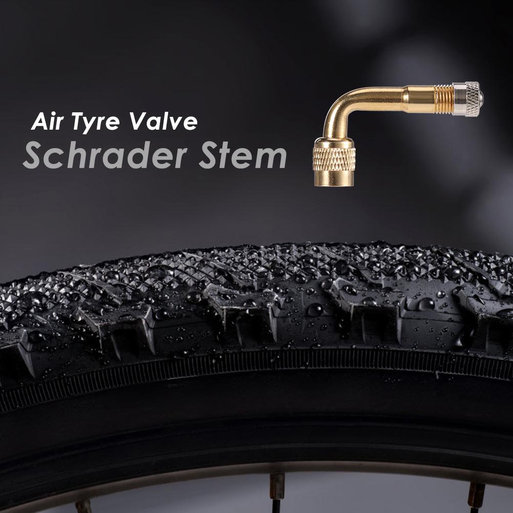 90 Graden Messing Air Ventiel Schrader Stuurpen Uitbreiding Adapter (Gold)
