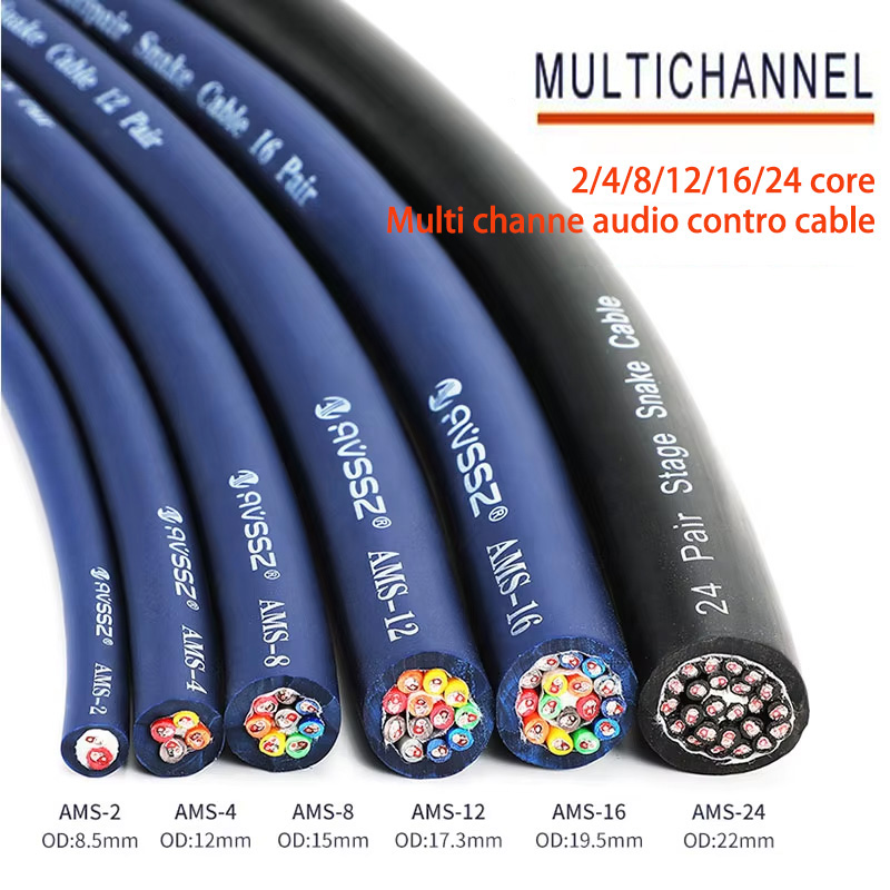 1/2/3/4/5/6-10m XLR Microfoon Kabel 2/4/8/12/16/24 meerkanaals Kabel Audio Luidspreker Podium Signaal Multicore Kabel