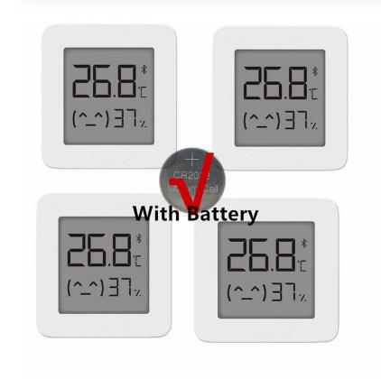Xiaomi-termómetro Digital Mijia 2 con Bluetooth, higrómetro inteligente inalámbrico con pantalla LCD, Sensor de humedad y temperatura: 4 PCS