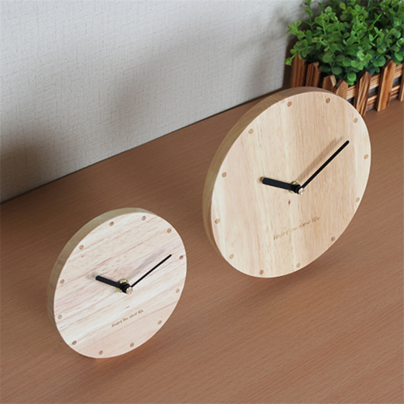 Nordisk massivtre pendelklokke stue enkel dekorasjon bordklokke kontor skrivebord stum klokke ornament
