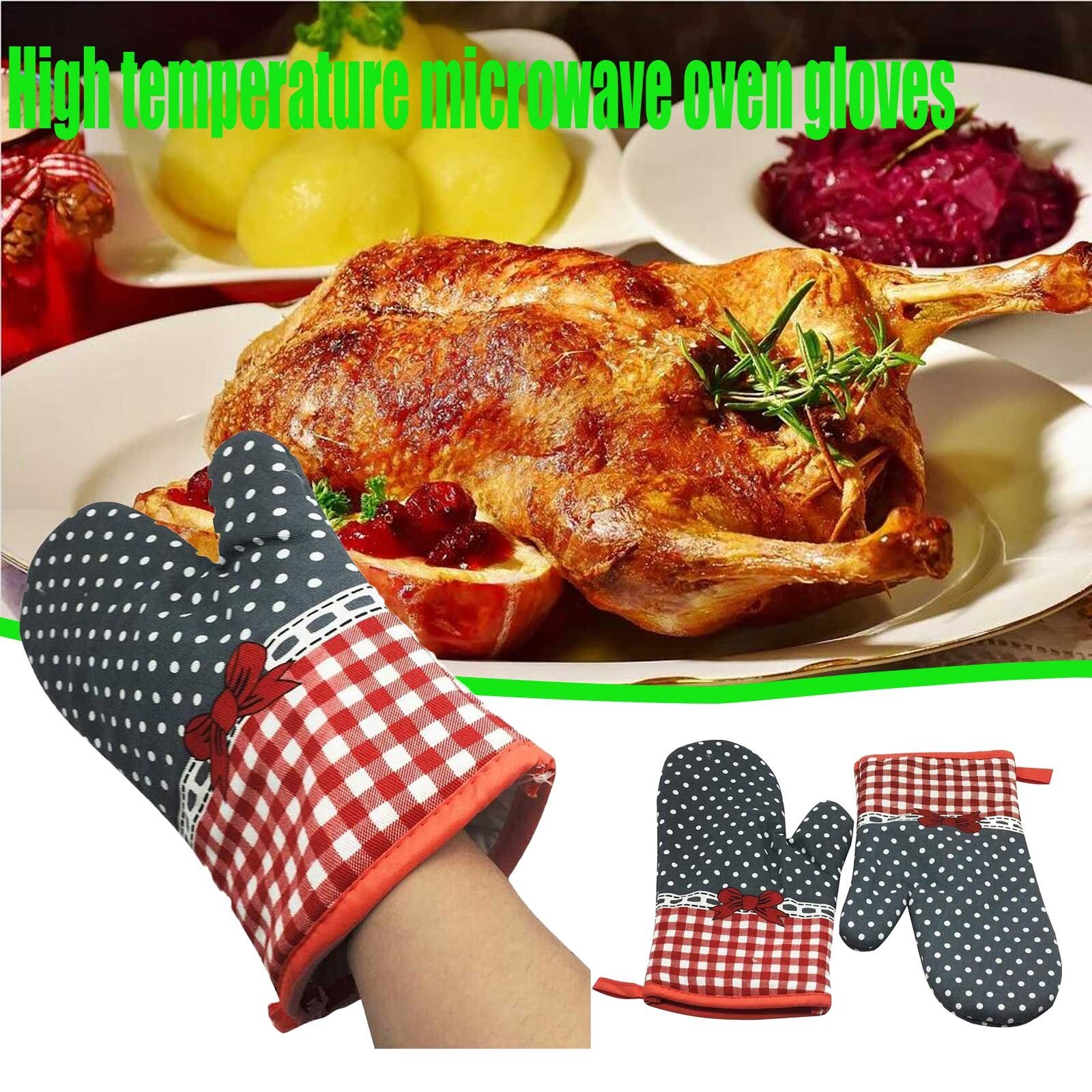 1 Paar Leuke Antislip Katoen Mode Keuken Koken Magnetron Handschoenen Bakken Bbq Pannenlappen Ovenwanten Hittebestendige Mooie