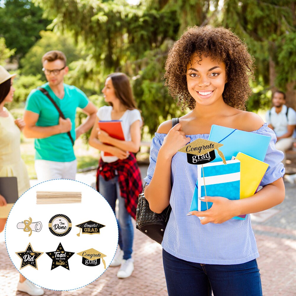 24 Pcs Memorable Layout Decorations Hand-held Party Props Graduation Photo Props: Default Title