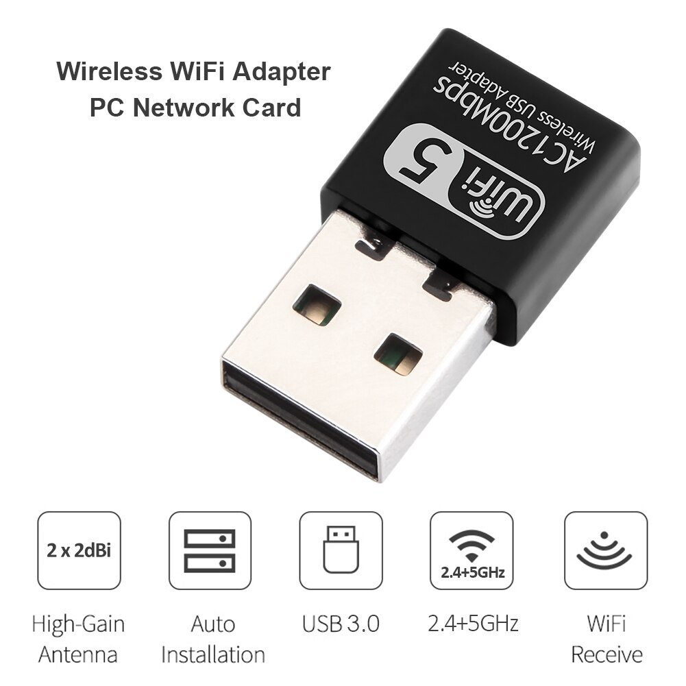 Draadloze Wifi Adapter WD-4609AC 1200Mbps Mini Usb Dual Band 2.4G 5G Hoge Snelheid Voor Huishoudelijke Computer Accessoires