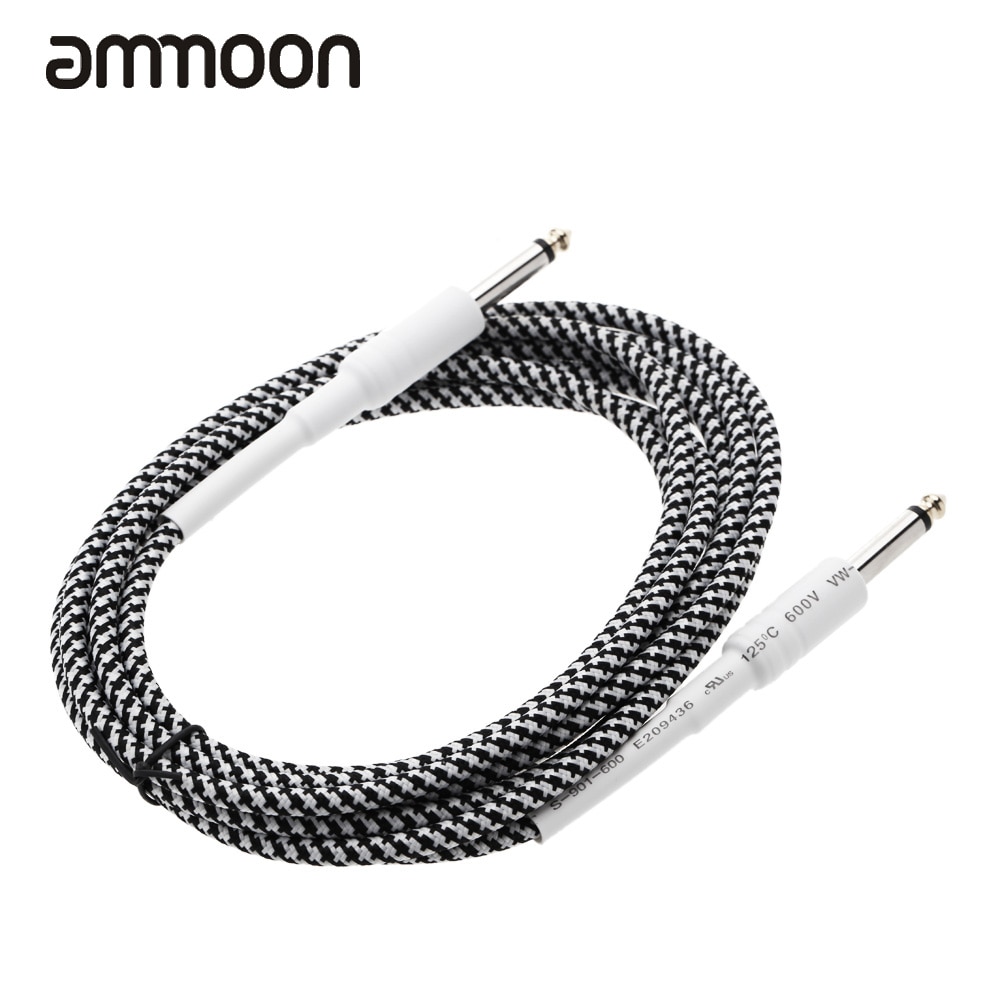 Good 6.6ft / 2m 6.35mm Mono Male to 6.35mm Mono Male Cable Wire Cord for Guitar Bass Instrument