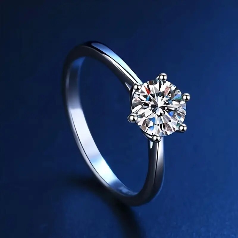 2ct 925 Sterling Zilveren Moissanite Verlovingsring Voor Vrouwen-Perfect Voor Bruiloften, Feesten En Jubilea