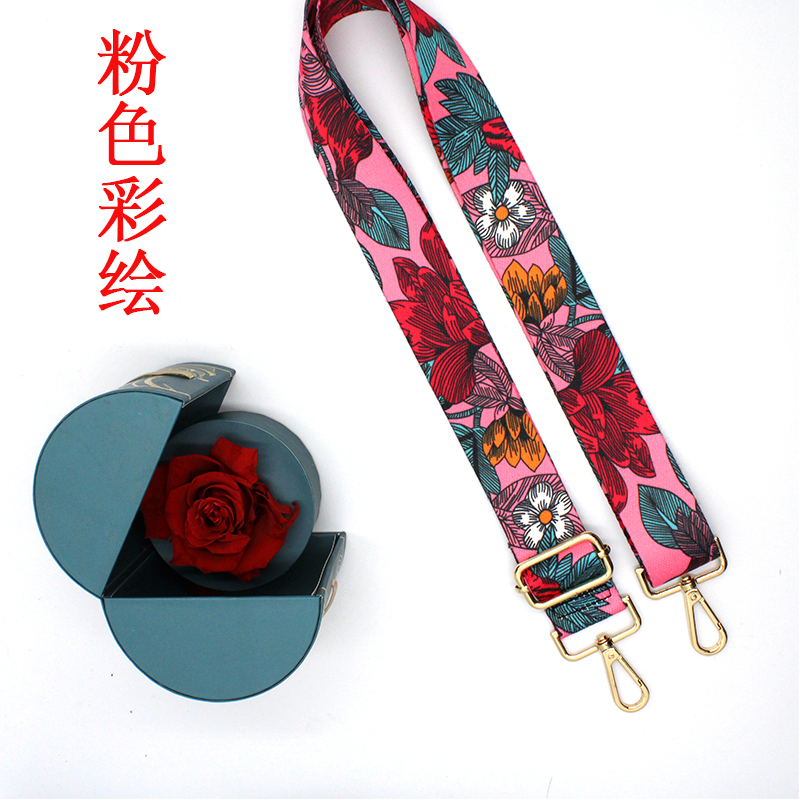 80-145cm nylon Strap women Bohemian Print multi color adjustable replacement bag belt handbag strap bag shoulder strap: Beige