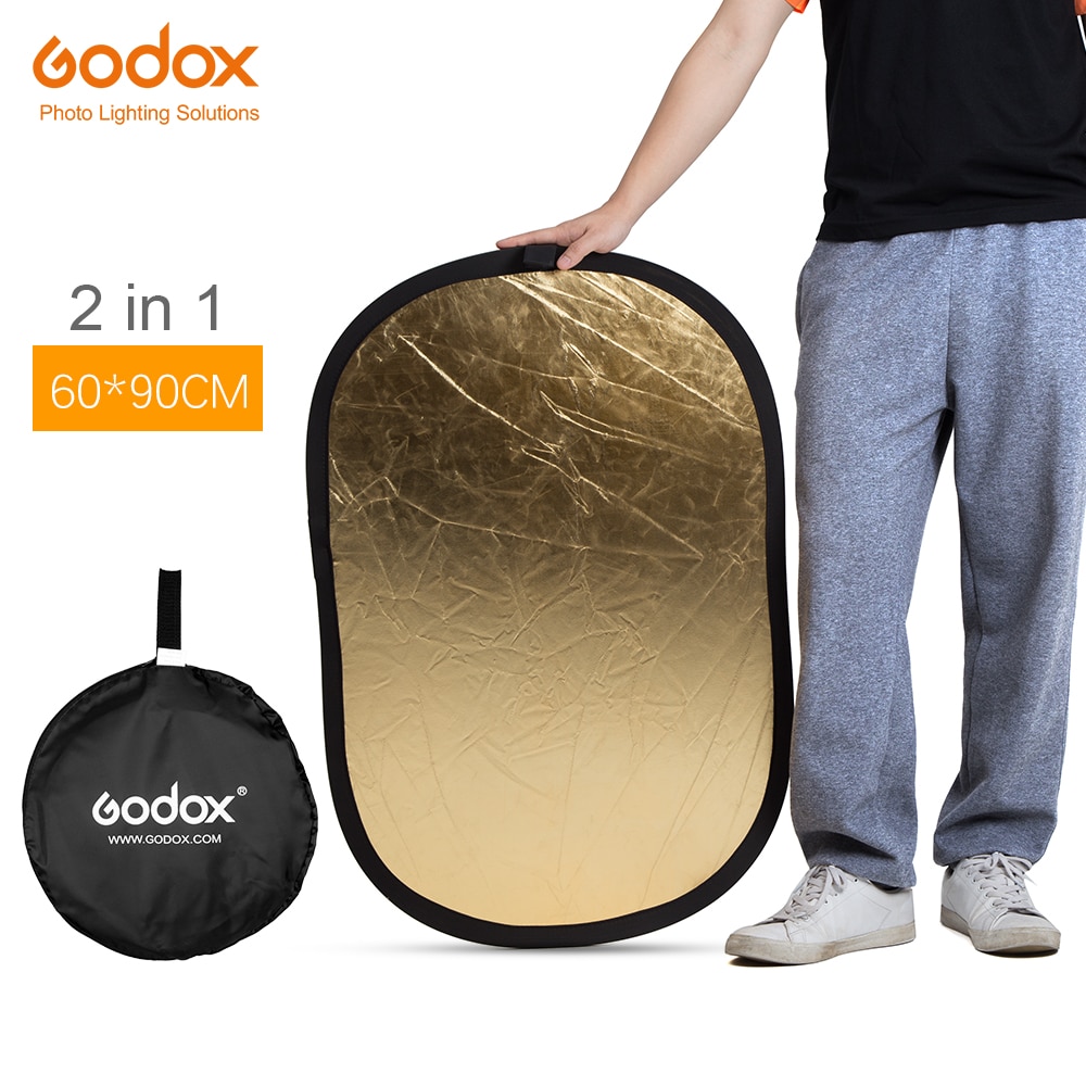 GODOX 2in1 60x90 cm Portable Inklapbare Licht Ovale Fotografie Reflector voor Studio 60x90 cm