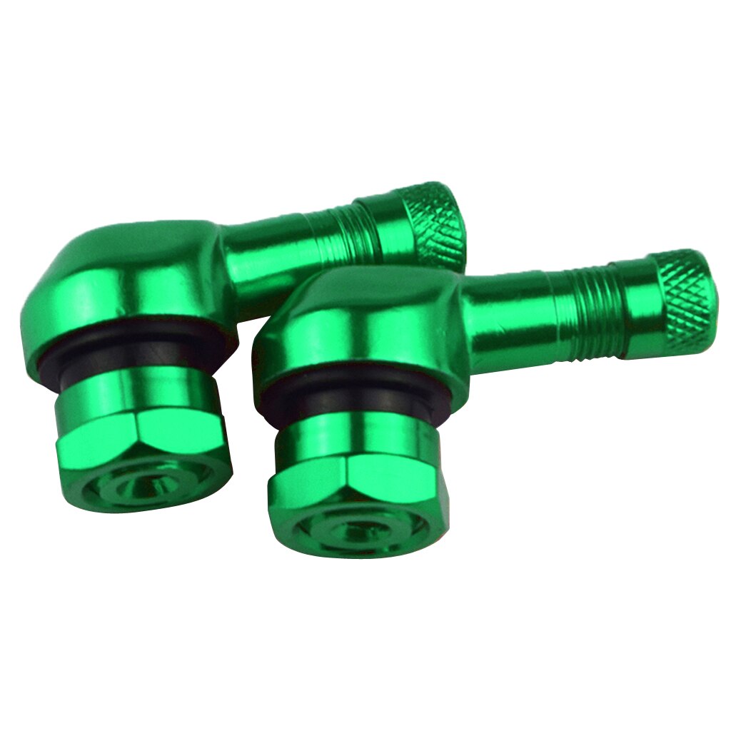 2pcs Motorcycle Rim Wheel Tire Valves Stem Cap 90 Degree Angle CNC Aluminum Alloy Air Tire Cover 17mm Tubeless Valve Stems Parts: Green as described