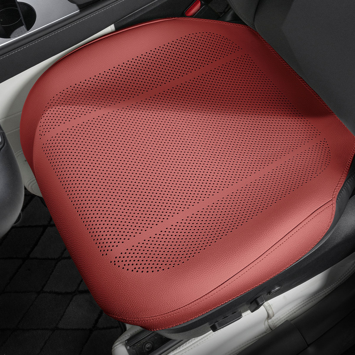 cojín de asiento de coche mejorado, cojín fresco de verano con ventilación, cojín de asiento Universal para las cuatro estaciones, cojín cómodo completamente incluido: Naranja