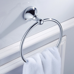 Verchroomd Messing Gemaakt Wall Mount Bad Hardware Sets Handdoek Bar Robehaak Papier Houder Vierkante Badkamer Accessoires Set: Towel Ring