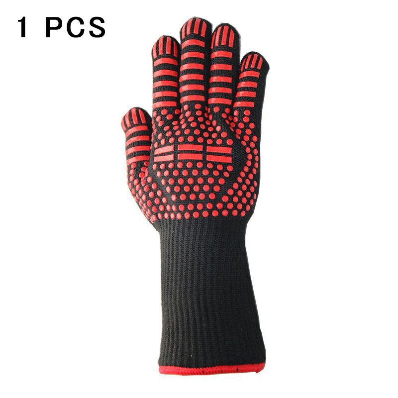 BBQ Gloves Extreme Heat Resistant Fireproof Heated Baking Cooking Microwave Bbq Barbacoa Kitchen Barbecue Oven Grill Gloves: Yellow